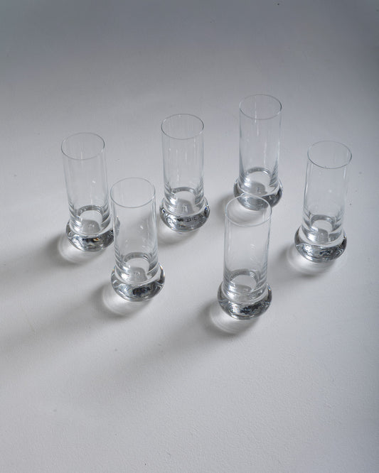 SET OF 6 LONG DRINK GLASSES, 1970s