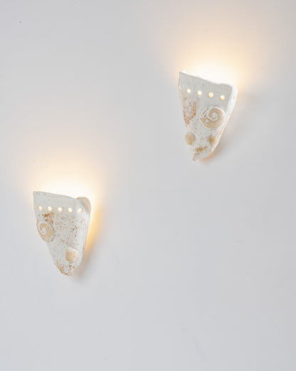 PAIR OF CERAMIC WALL LIGHTS