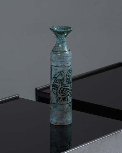 VASE EN CÉRAMIQUE BLEU, BERNARD LECLERC, 1980s