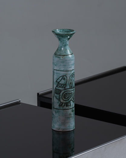 VASE EN CÉRAMIQUE BLEU, BERNARD LECLERC, 1980s