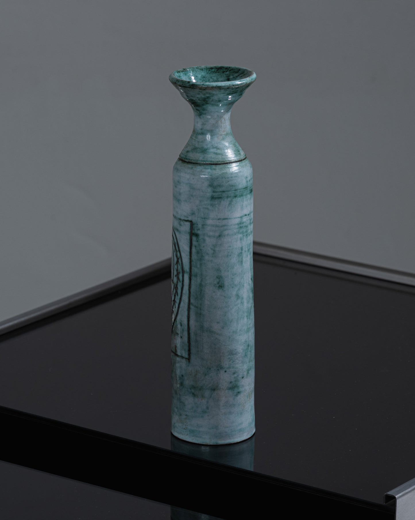 VASE EN CÉRAMIQUE BLEU, BERNARD LECLERC, 1980s
