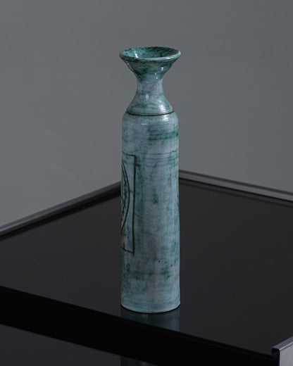 VASE EN CÉRAMIQUE BLEU, BERNARD LECLERC, 1980s
