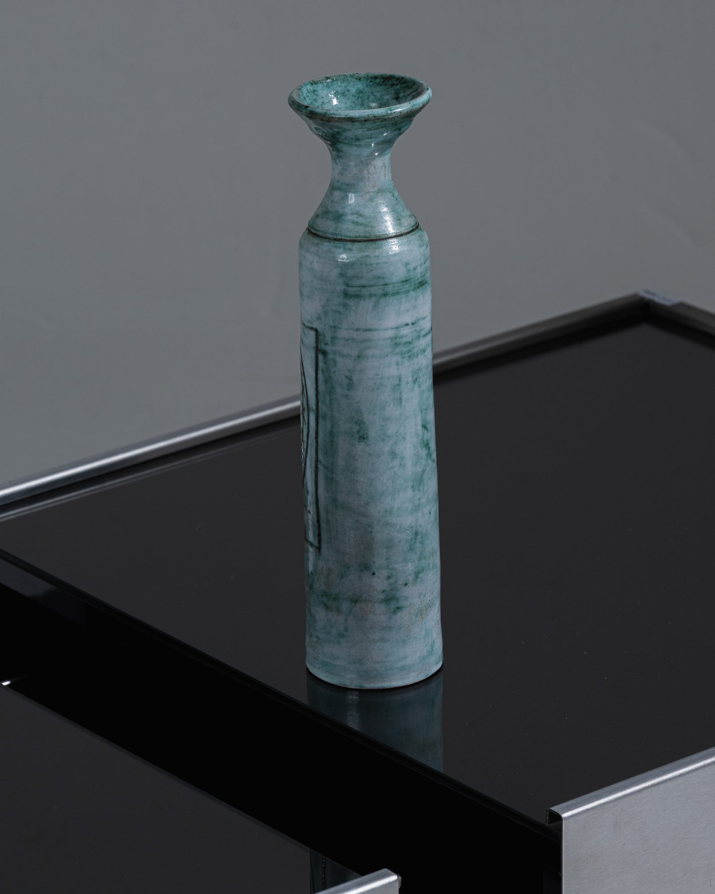 VASE EN CÉRAMIQUE BLEU, BERNARD LECLERC, 1980s