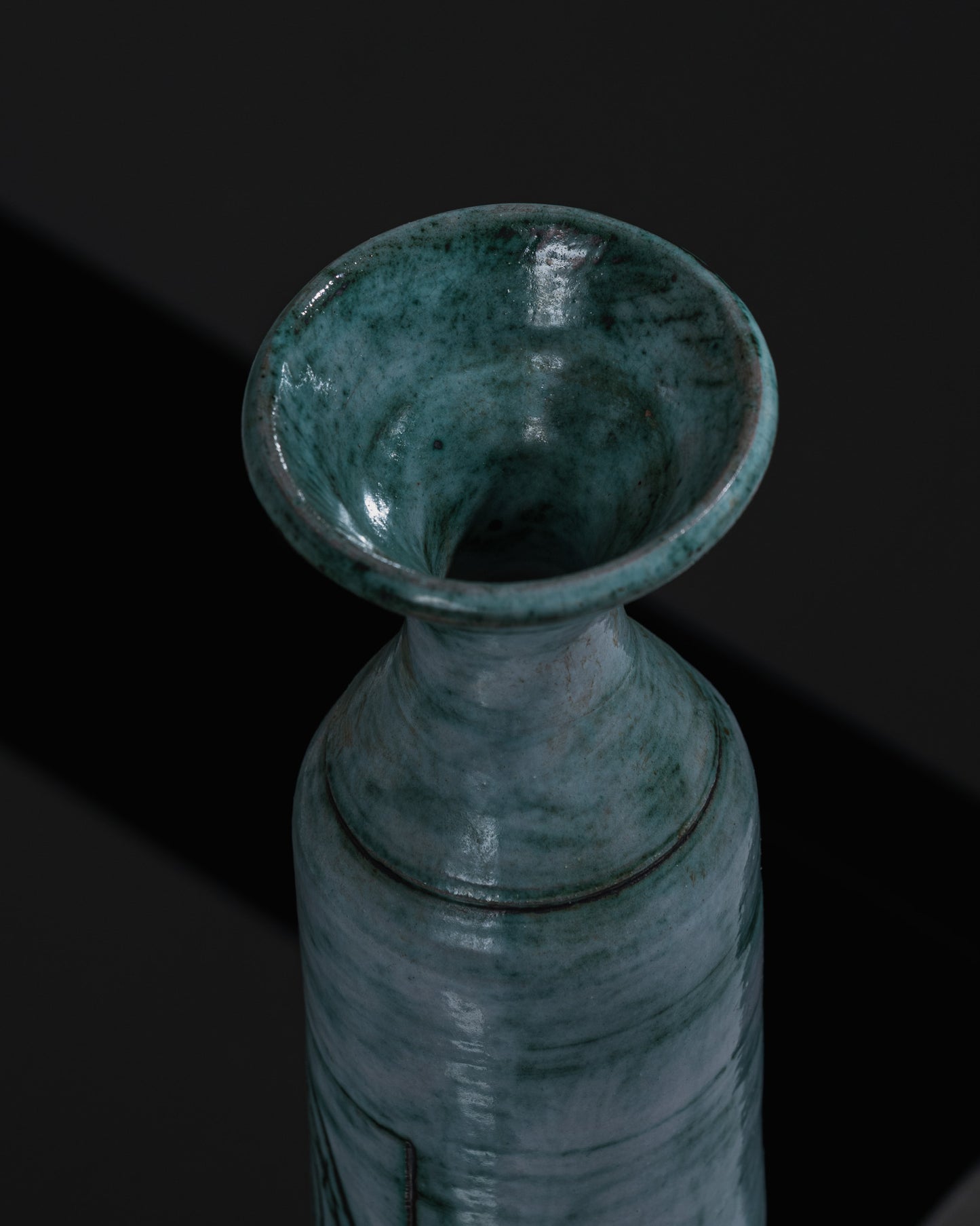 VASE EN CÉRAMIQUE BLEU, BERNARD LECLERC, 1980s