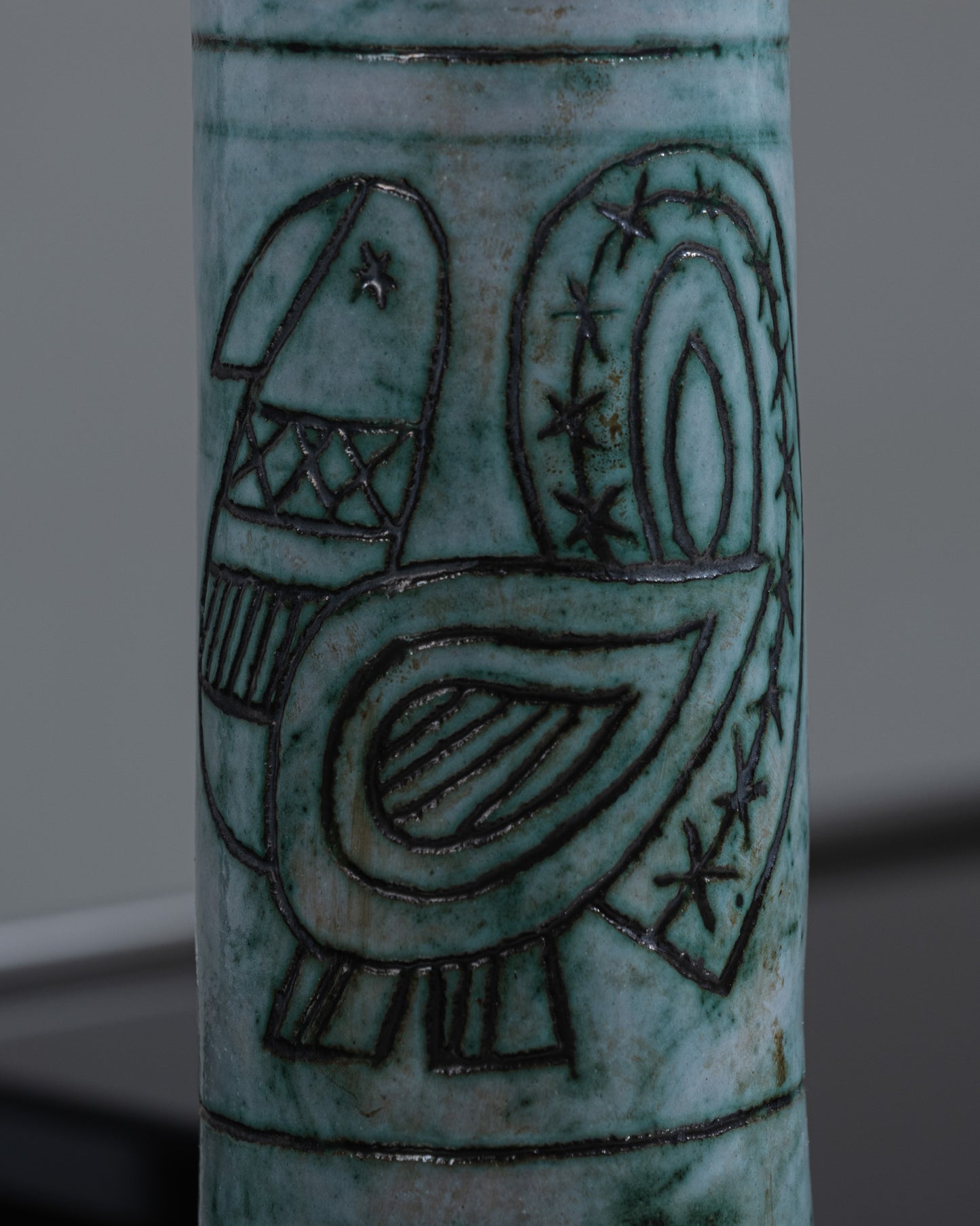 VASE EN CÉRAMIQUE BLEU, BERNARD LECLERC, 1980s