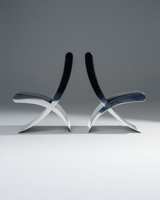 Pair of Ick chairs, Maurice Marty, 1970s