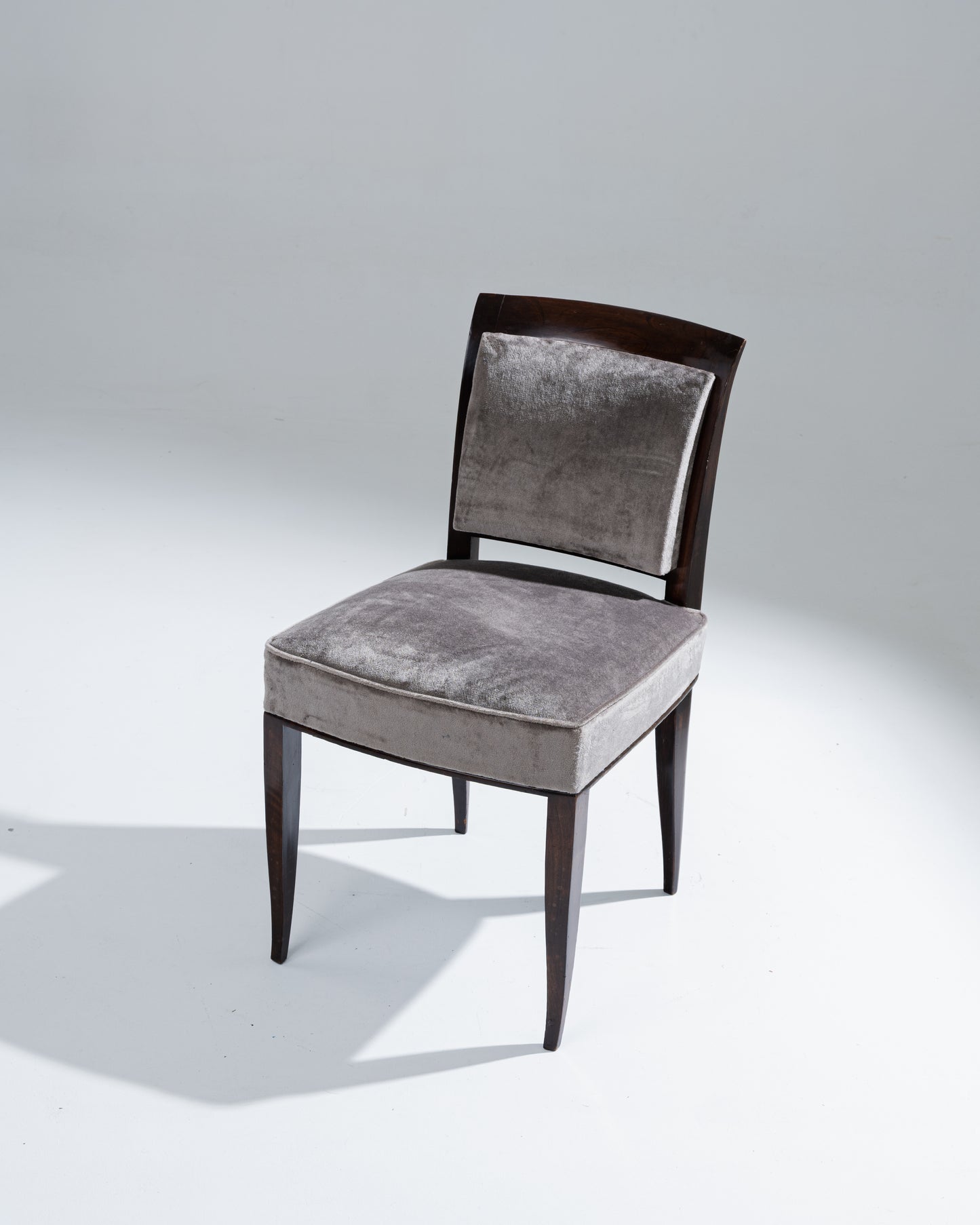 CHAISE EN VELOUR ET BOIS, ALFRED PORTENEUVE, 1940s