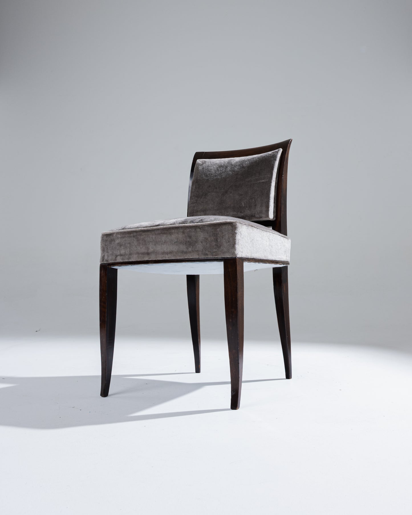 CHAISE EN VELOUR ET BOIS, ALFRED PORTENEUVE, 1940s