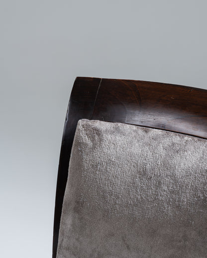 CHAISE EN VELOUR ET BOIS, ALFRED PORTENEUVE, 1940s