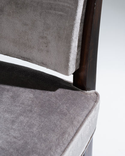 CHAISE EN VELOUR ET BOIS, ALFRED PORTENEUVE, 1940s