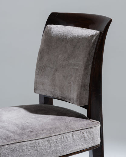 CHAISE EN VELOUR ET BOIS, ALFRED PORTENEUVE, 1940s
