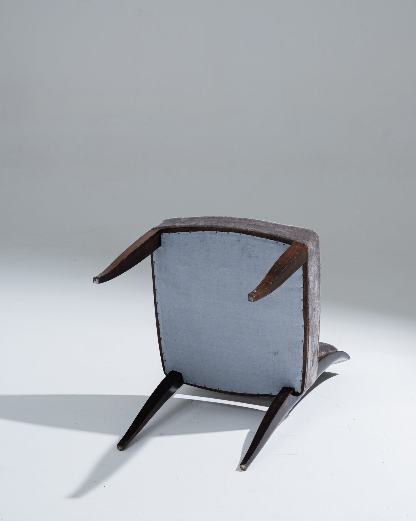 CHAISE EN VELOUR ET BOIS, ALFRED PORTENEUVE, 1940s