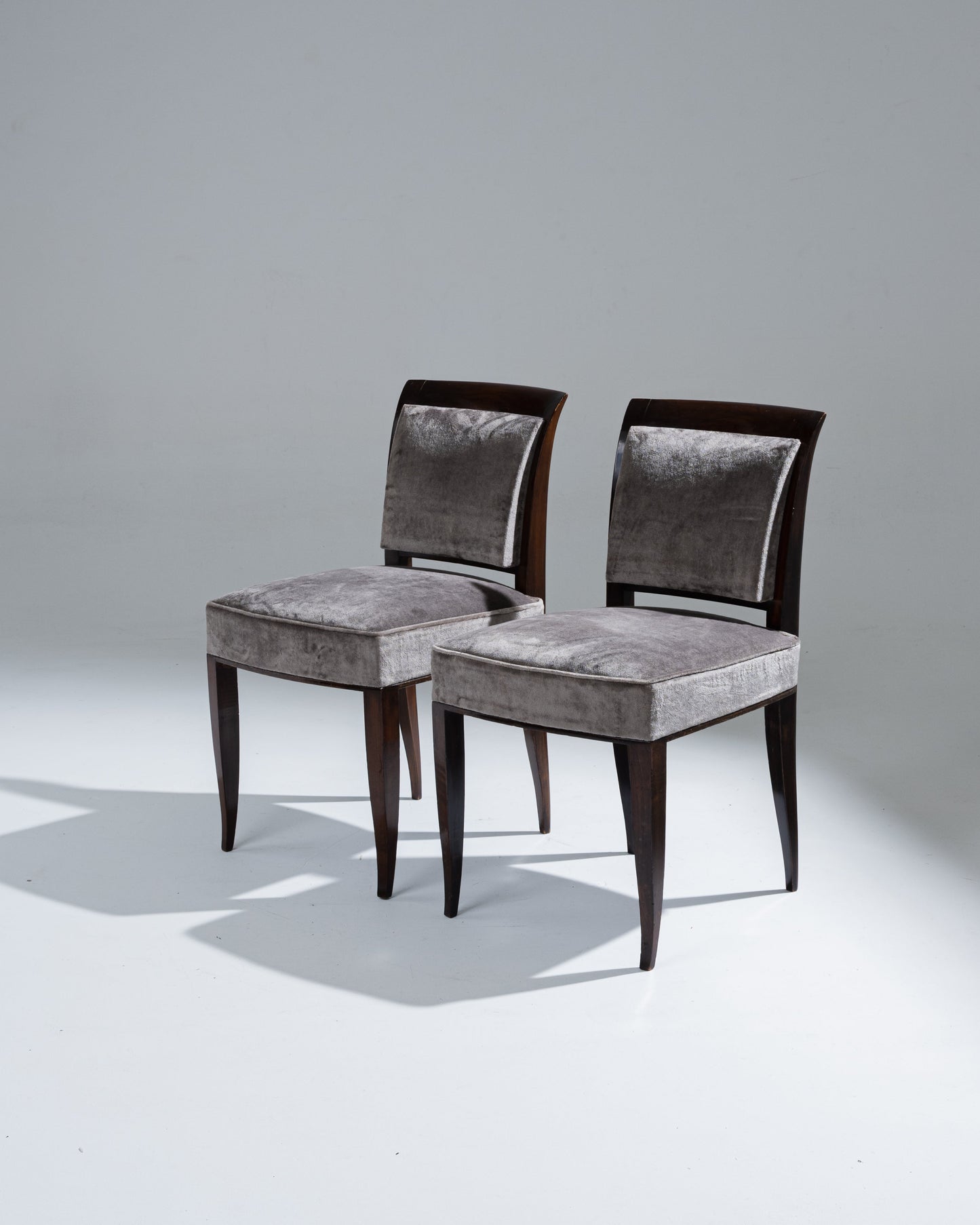 CHAISE EN VELOUR ET BOIS, ALFRED PORTENEUVE, 1940s