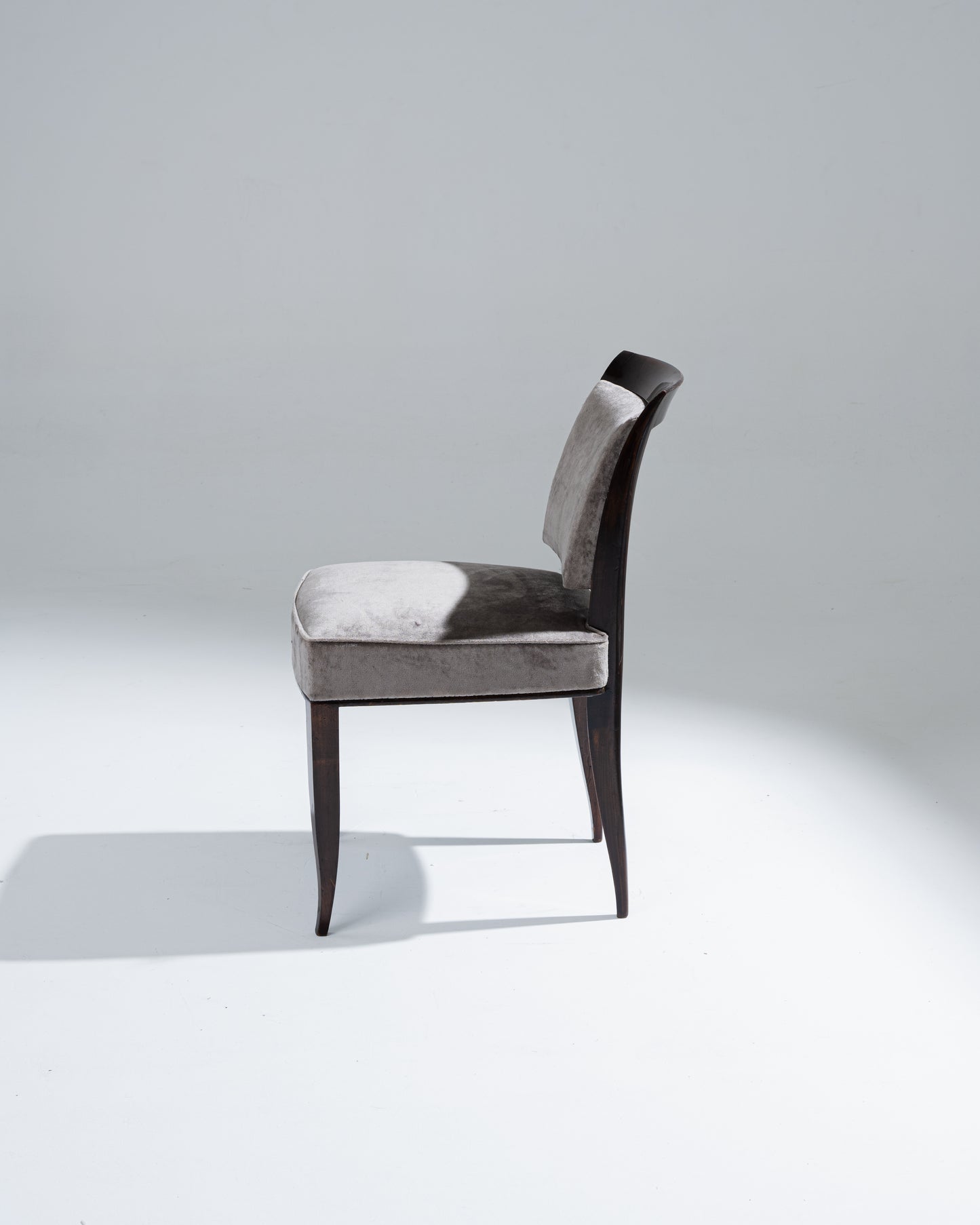 CHAISE EN VELOUR ET BOIS, ALFRED PORTENEUVE, 1940s