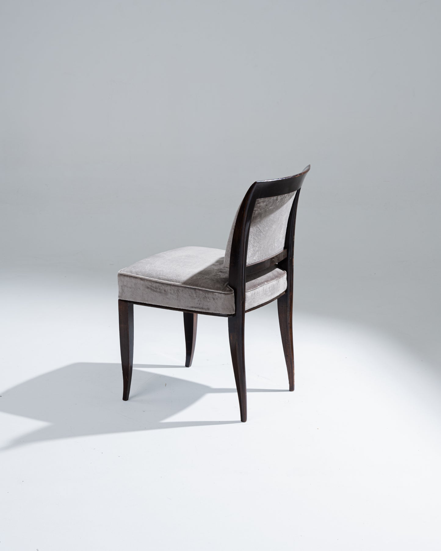 CHAISE EN VELOUR ET BOIS, ALFRED PORTENEUVE, 1940s