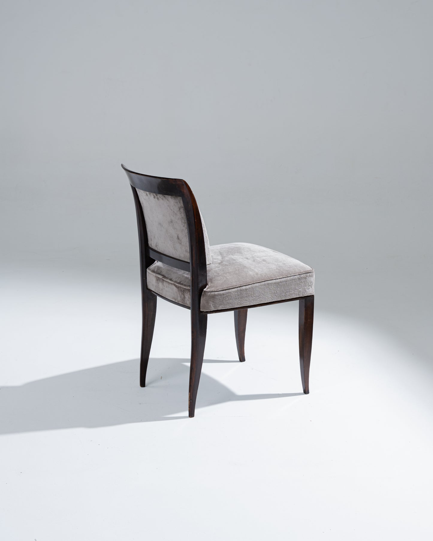 CHAISE EN VELOUR ET BOIS, ALFRED PORTENEUVE, 1940s