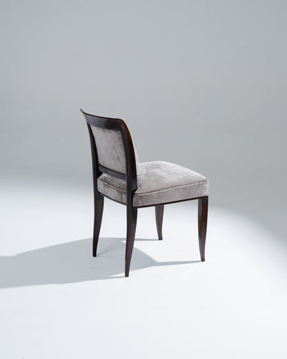 CHAISE EN VELOUR ET BOIS, ALFRED PORTENEUVE, 1940s