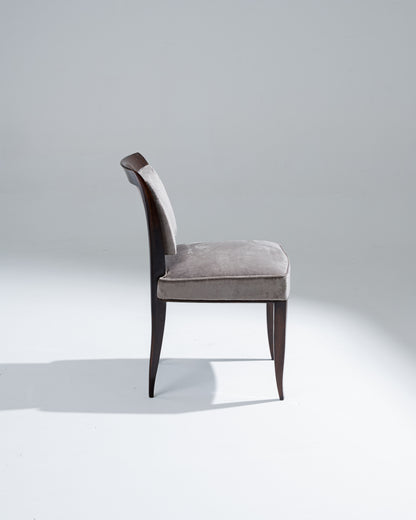 CHAISE EN VELOUR ET BOIS, ALFRED PORTENEUVE, 1940s