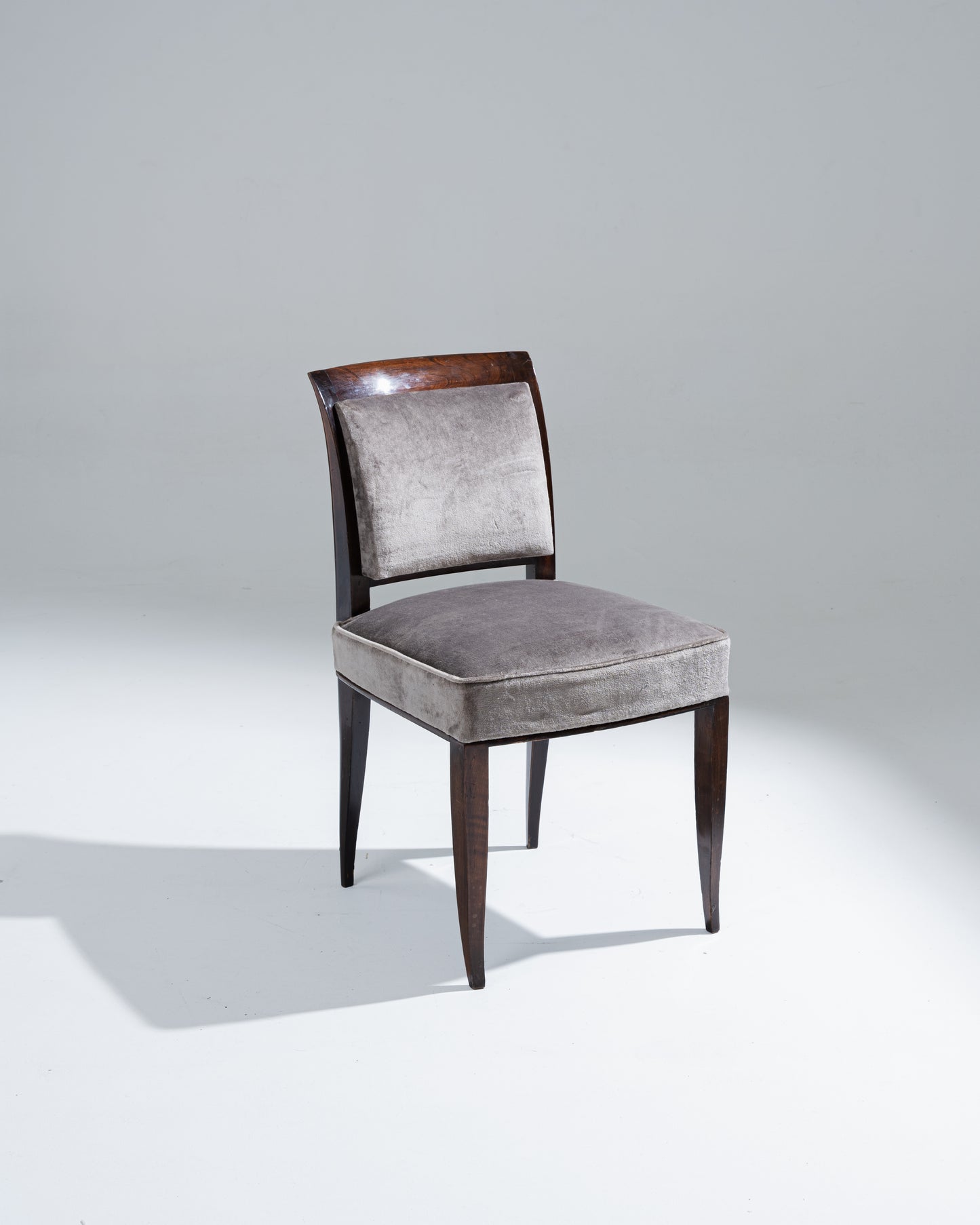 CHAISE EN VELOUR ET BOIS, ALFRED PORTENEUVE, 1940s