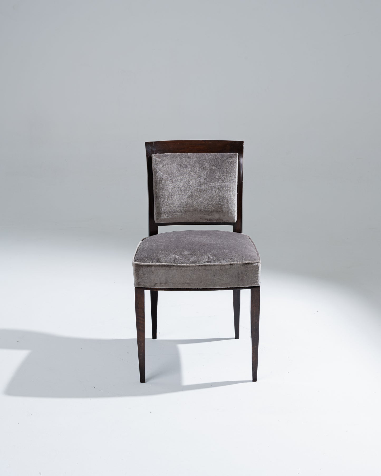 CHAISE EN VELOUR ET BOIS, ALFRED PORTENEUVE, 1940s