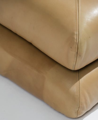 FAUTEUIL MAH JONG EN CUIR, ROCHE BOBOIS, 1970s