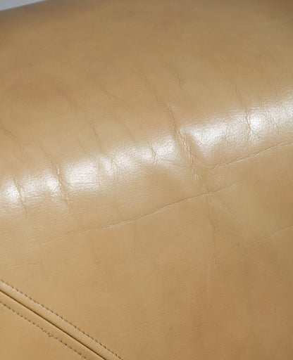 FAUTEUIL MAH JONG EN CUIR, ROCHE BOBOIS, 1970s
