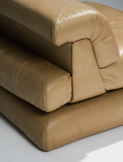 FAUTEUIL MAH JONG EN CUIR, ROCHE BOBOIS, 1970s