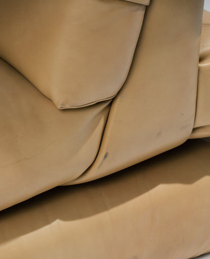 FAUTEUIL MAH JONG EN CUIR, ROCHE BOBOIS, 1970s