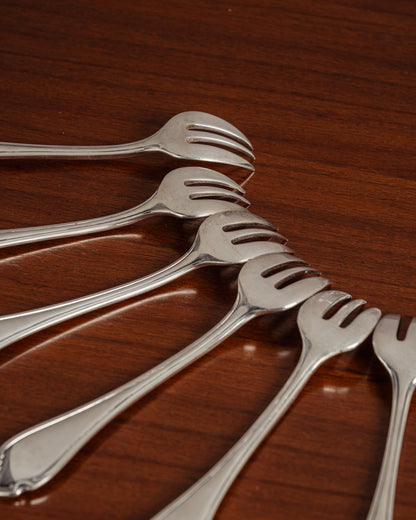 SET OF 10 OYSTER FORKS, CHRISTOFLE, 1950s