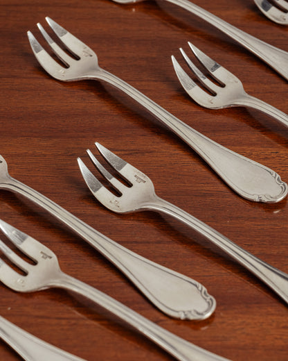 SET OF 10 OYSTER FORKS, CHRISTOFLE, 1950s