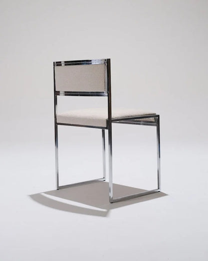 PAIR OF METAL AND TEXTURED FABRIC CHAIRS, 1970S