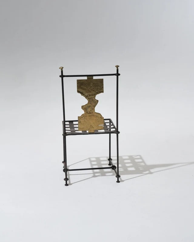 SET OF 4 METAL AND BRONZE CHAIRS, DAVID MARSHALL, 1970s
