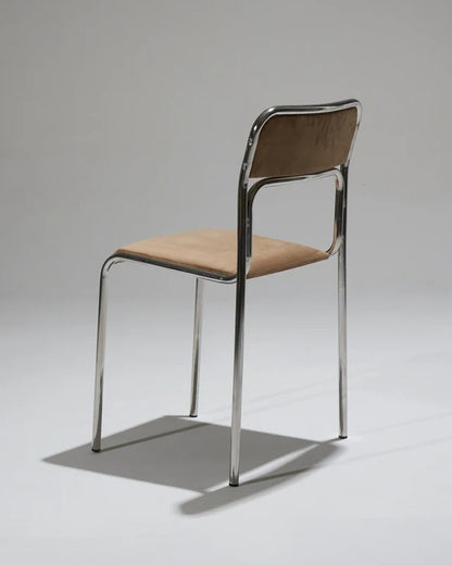 PAIRE DE CHAISES EN ACIER TUBULAIRE ET VELOURS