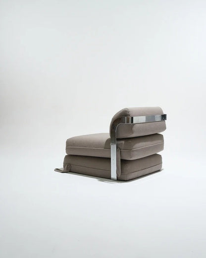 PAIRE DE CHAUFFEUSES CONVERTIBLES, STRUCTURE MÉTAL, 1970s