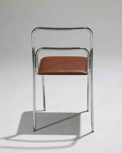 PAIR OF TUBULAR STEEL CHAIRS AND LEATHER, 1980S