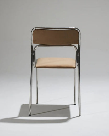 PAIRE DE CHAISES EN ACIER TUBULAIRE ET VELOURS
