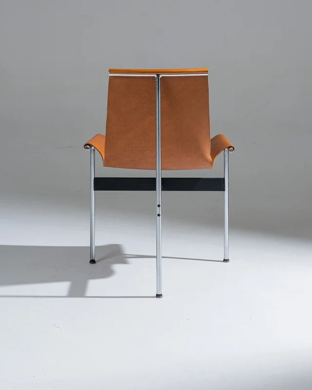 PAIR OF 3LC LEATHER AND METAL CHAIRS, LITTELL &AMP; KATAVOLOS, 1960s