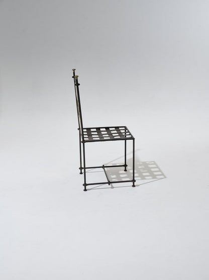 SET OF 2 METAL AND BRONZE CHAIRS, DAVID MARSHALL, 1970s