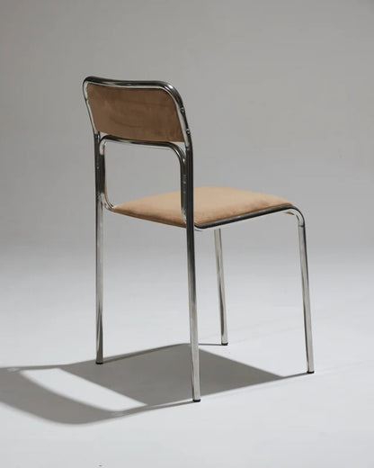 PAIRE DE CHAISES EN ACIER TUBULAIRE ET VELOURS