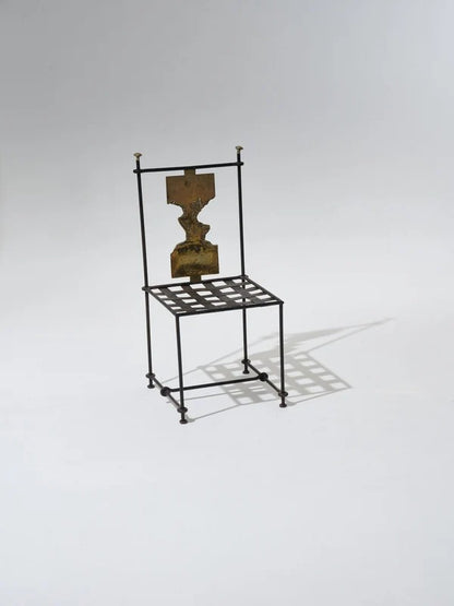 SET OF 2 METAL AND BRONZE CHAIRS, DAVID MARSHALL, 1970s