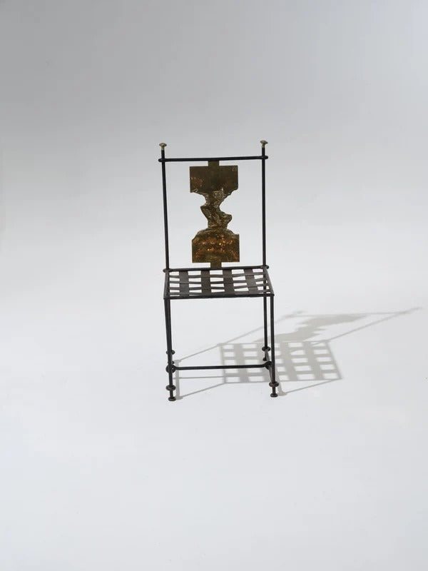 SET OF 2 METAL AND BRONZE CHAIRS, DAVID MARSHALL, 1970s