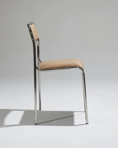 SET DE 4 CHAISES EN ACIER TUBULAIRE ET VELOURS