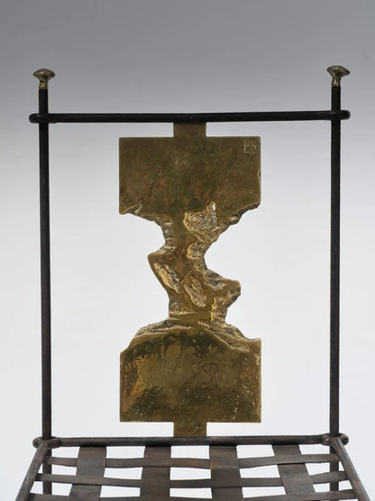 SET OF 2 METAL AND BRONZE CHAIRS, DAVID MARSHALL, 1970s