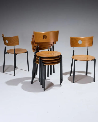 PAIRE DE CHAISES EN BOIS, KUSCH+CO, 1980s