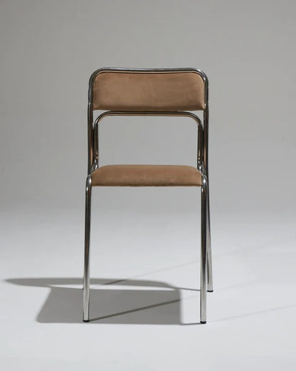 SET DE 4 CHAISES EN ACIER TUBULAIRE ET VELOURS
