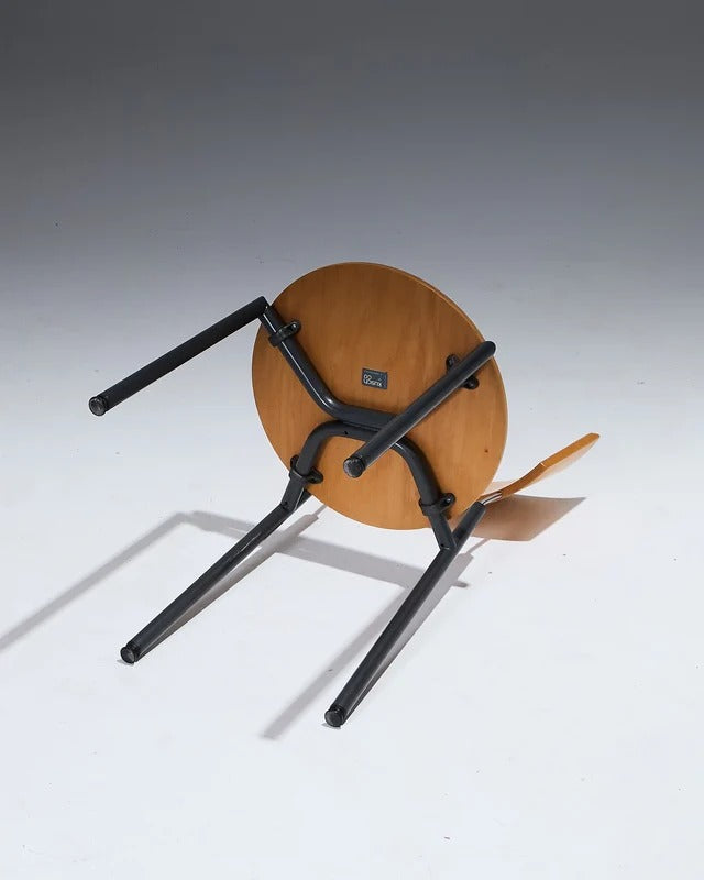 SET DE 4 CHAISES EN BOIS, KUSCH+CO, 1980s