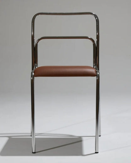 SET OF 4 TUBULAR AND LEATHER STEEL CHAIRS, 1980S