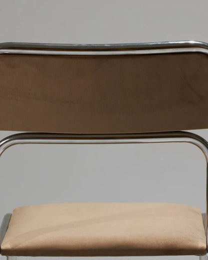 SET DE 6 CHAISES EN ACIER TUBULAIRE ET VELOURS