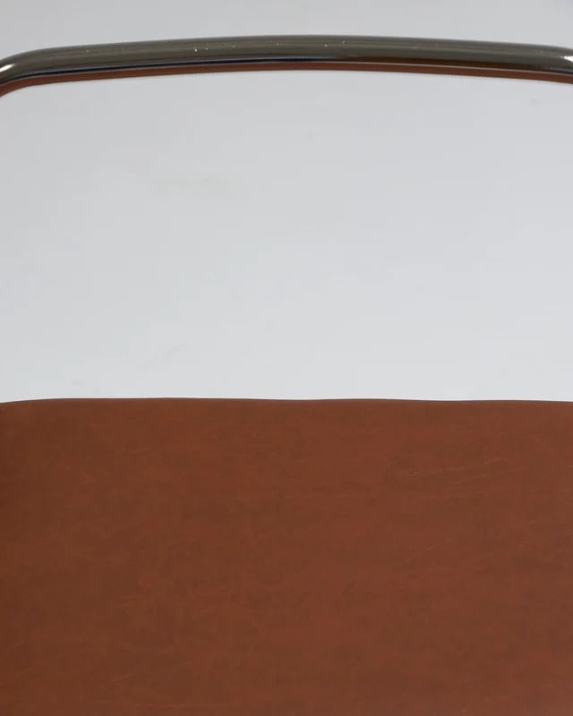 PAIR OF TUBULAR STEEL CHAIRS AND LEATHER, 1980S