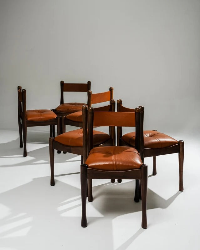 SET OF 4 '620' CHAIRS, SILVIO COPPOLA, BERNINI, 1960s